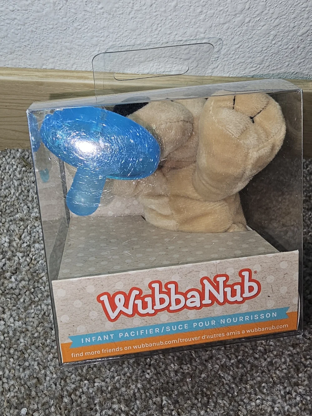 Plush Puppy Pacifier Clip with Blue Pacifier